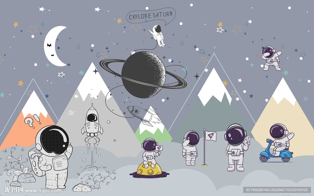 卡通儿童房背景墙