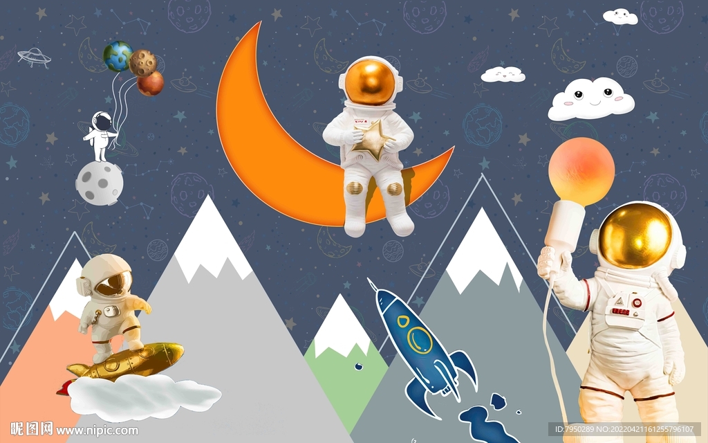 卡通儿童房背景墙