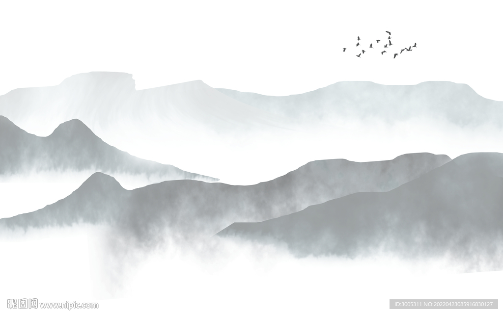 轻奢装饰画 新中式水墨山水画