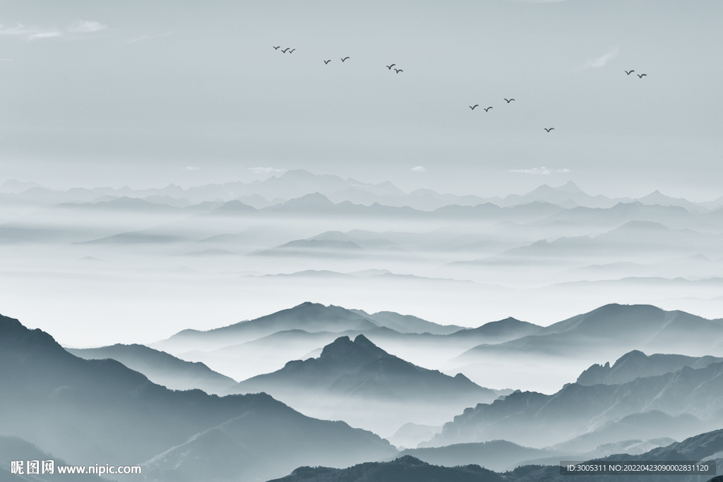 轻奢装饰画 新中式水墨山水画