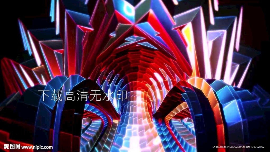 抽象多彩几何图形视频动画DJ
