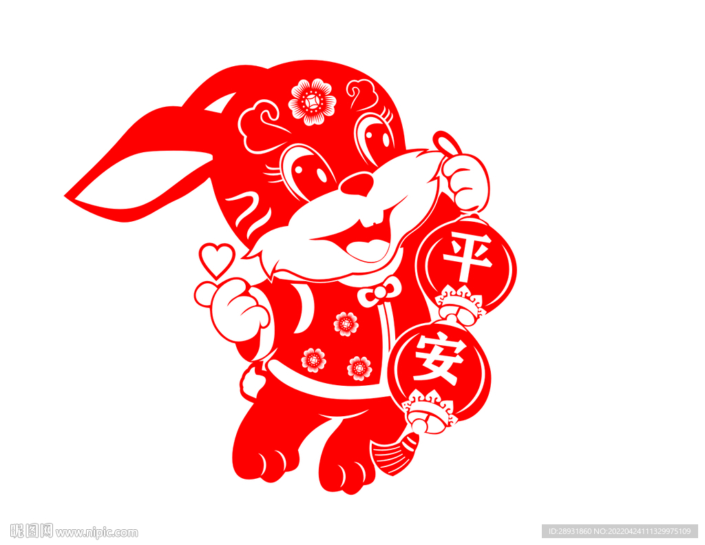 兔年窗花剪纸