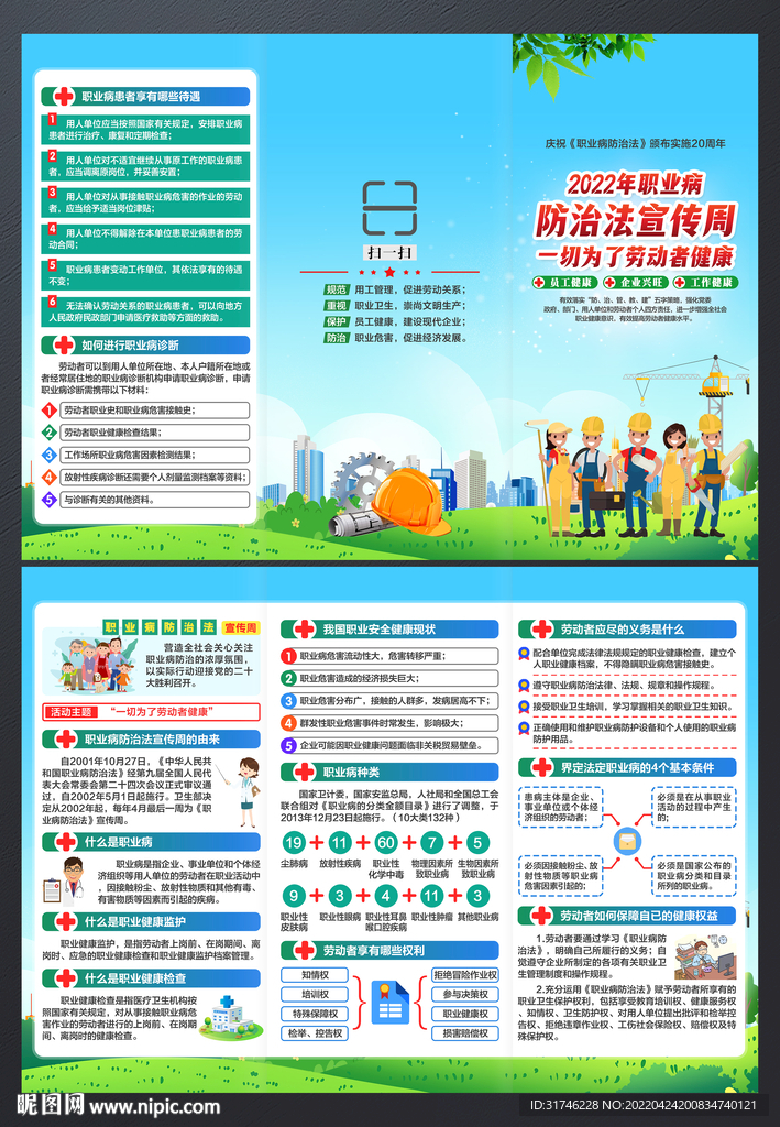 职业病防治法宣传周三折页