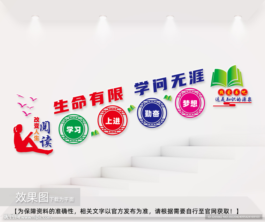 图书室楼道文化墙