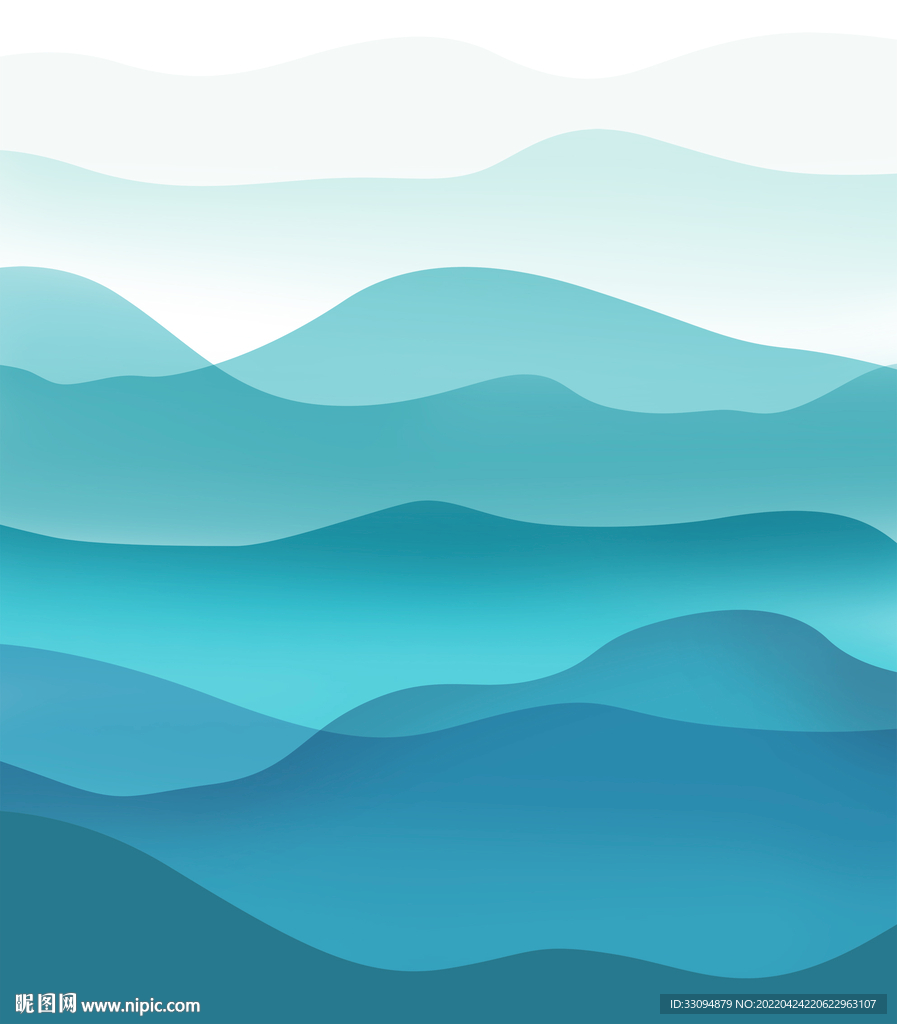 高清分层蓝色山水背景墙