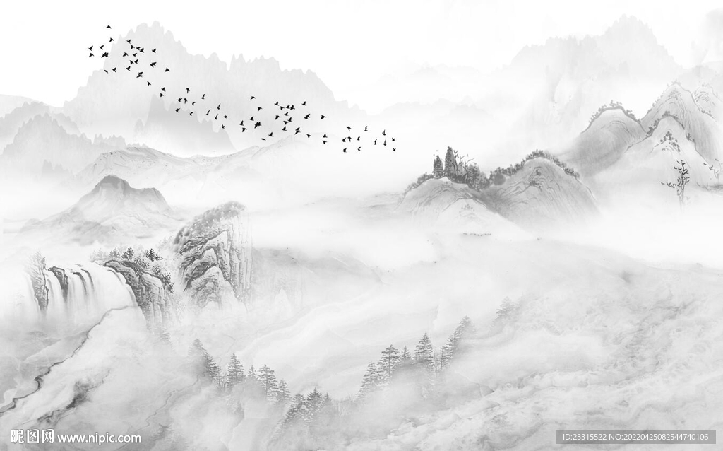 雅士白简约新中式背景墙