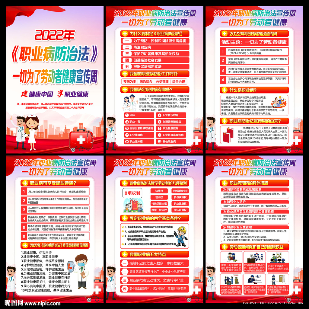 职业病防治法海报展板