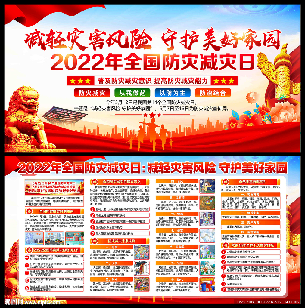 2022年防灾减灾日展板