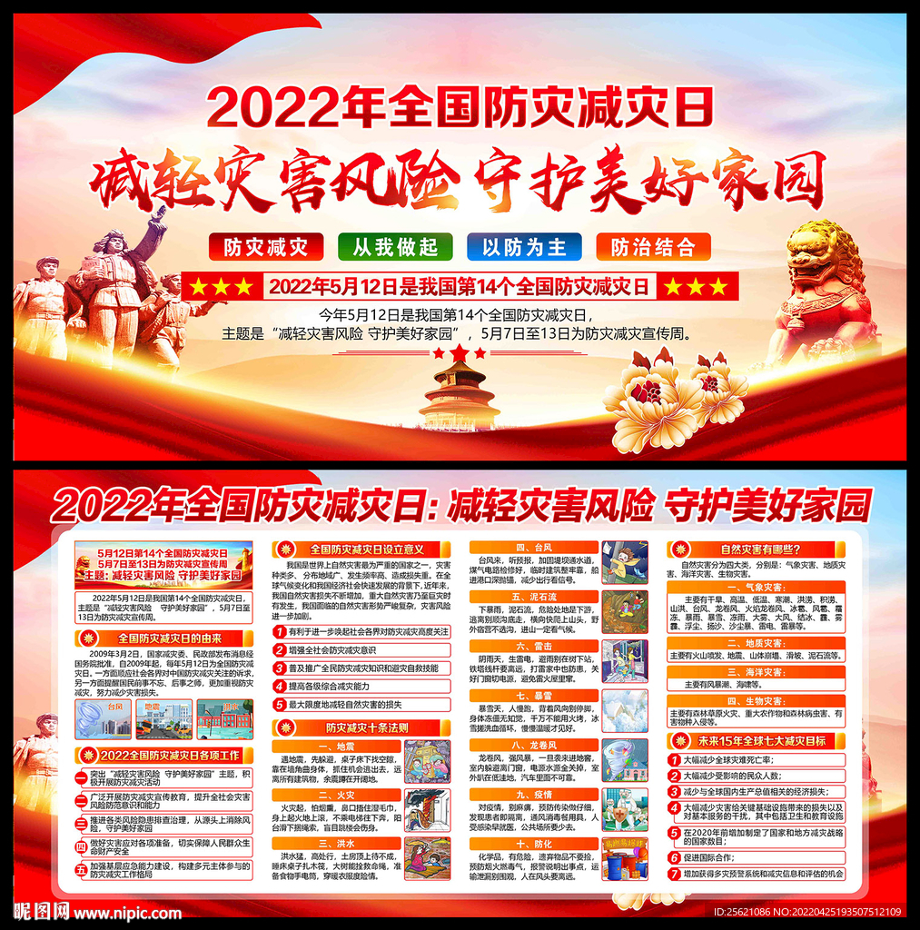 2022年防灾减灾日宣传展板