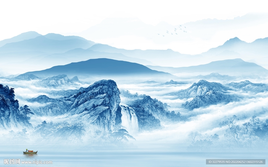 简约高清风景山水 TIF分层