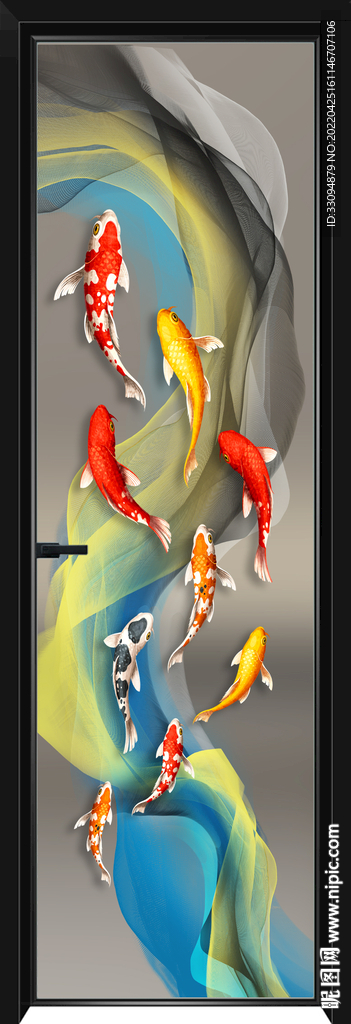 高清分层透明底平开门打印图