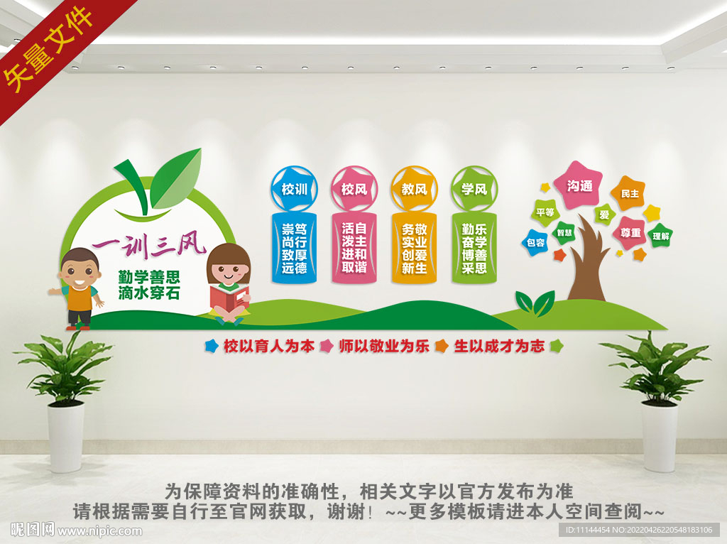 一训三风校园文化墙