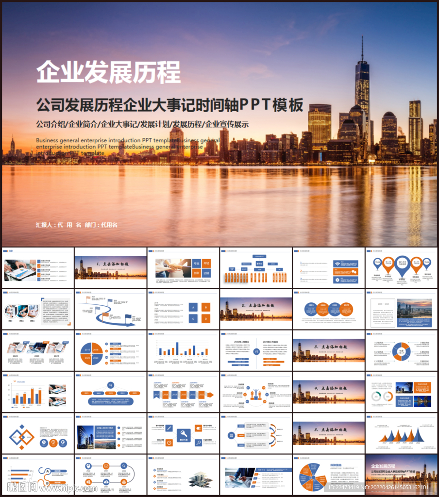 企业发展历程时间轴PPT