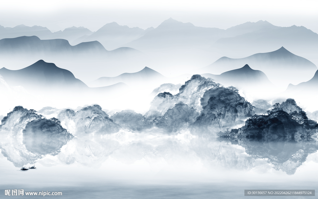 意境 新款山水背景 tif分层