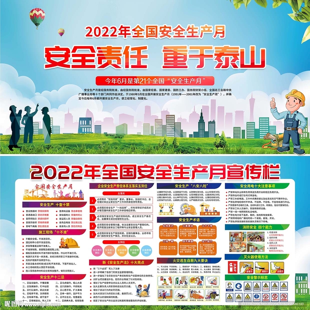 2022全国安全生产月展板