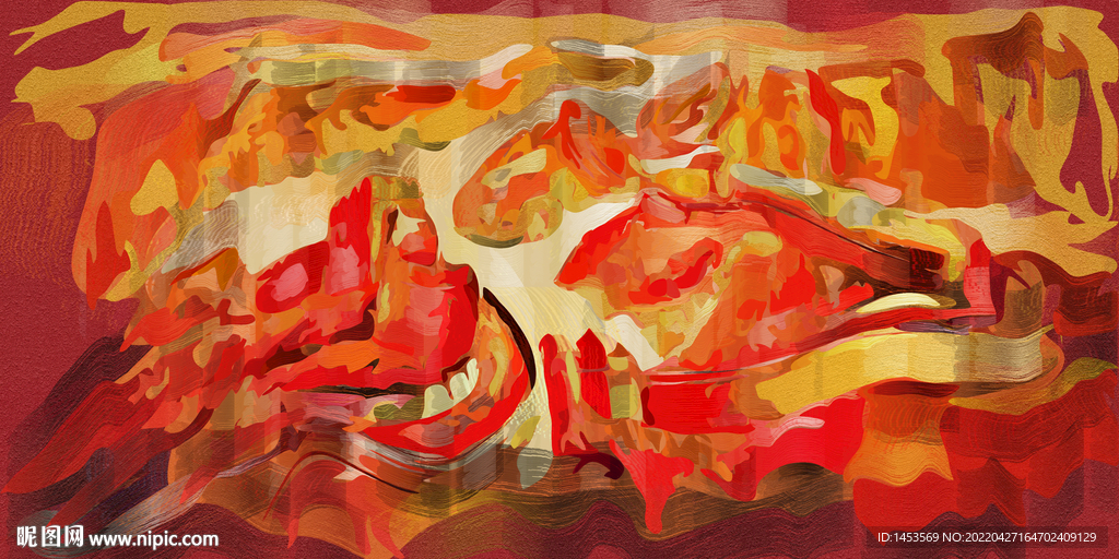 现代抽象长城油画