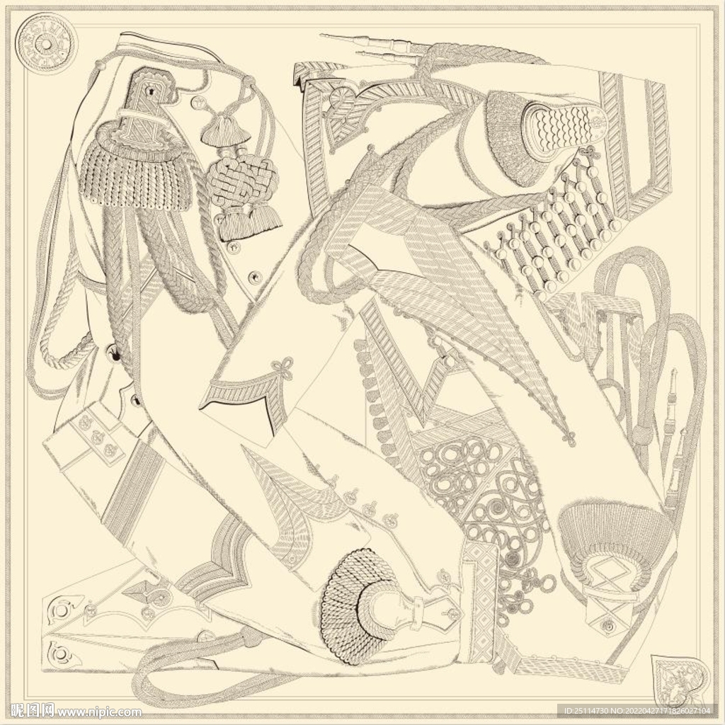 方巾大牌绳子印花