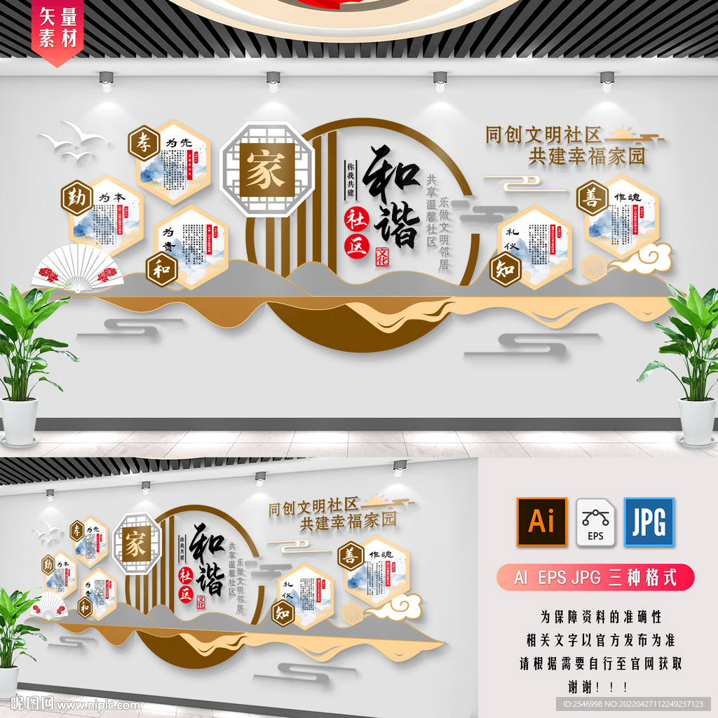  和谐社区文化墙 