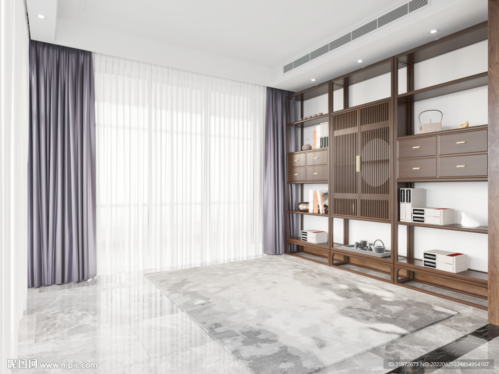 中式书房场景空景