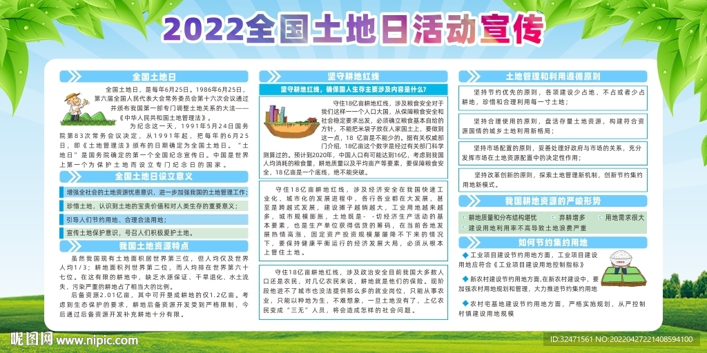 625全国土地日宣传展板