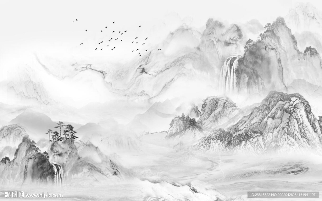 雅士白简约现代新中式背景墙