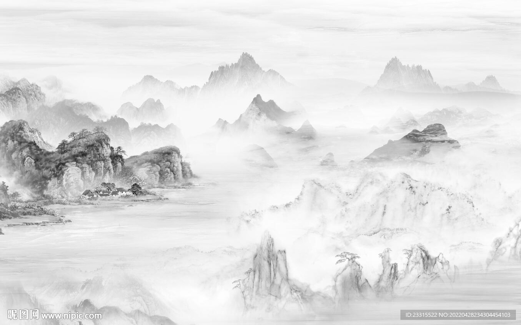 雅士白简约新中式背景墙