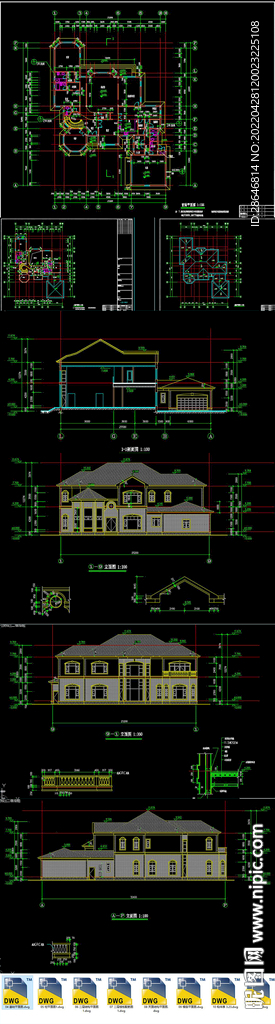 某三层A1型轻钢别墅建筑结构图