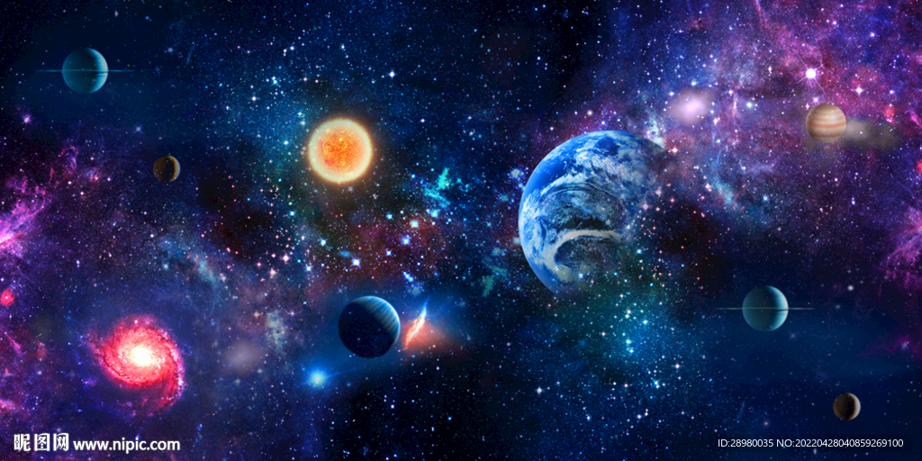 宇宙太空星球背景墙