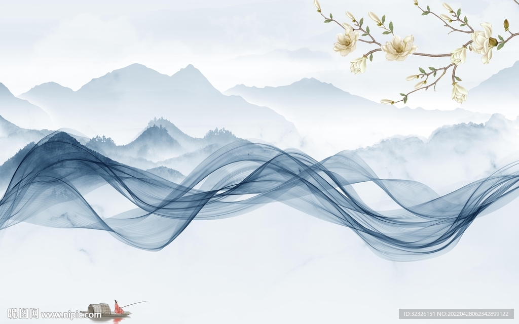 高清 意境山水背景 tif分层