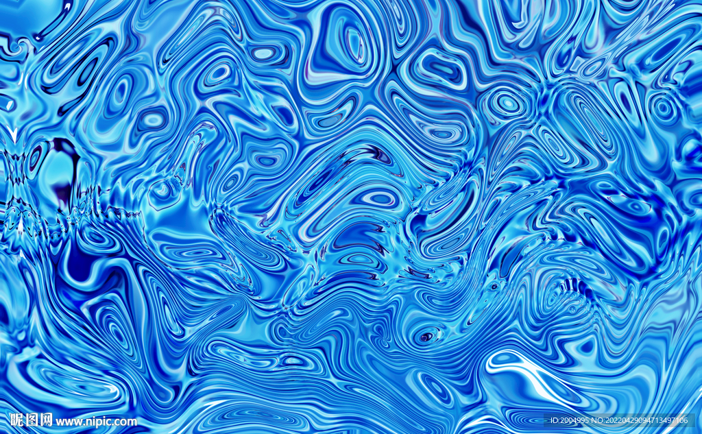 抽象蓝色流体波纹