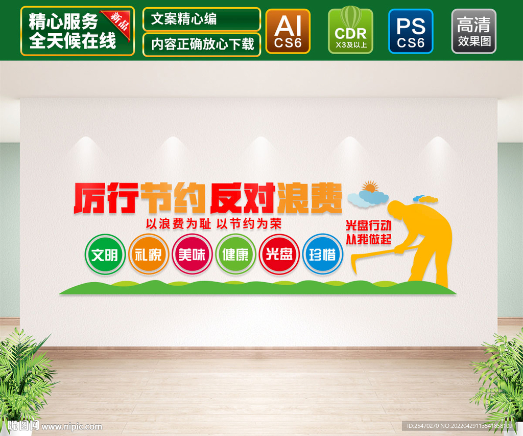 厉行节约反对浪费文化墙