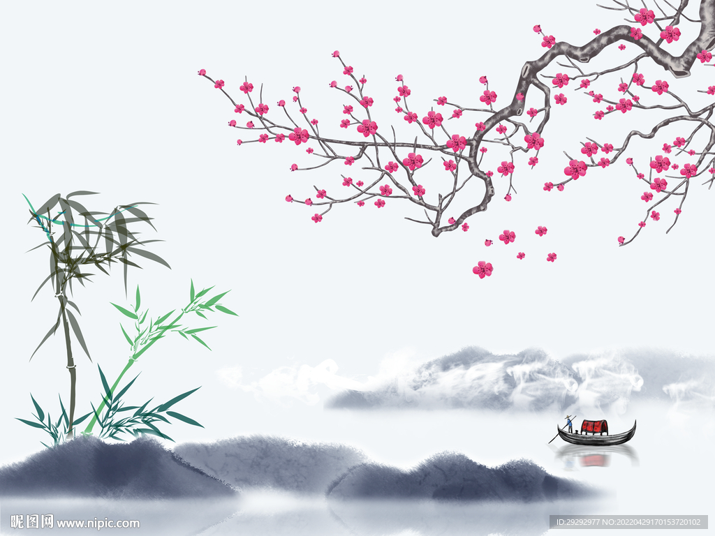 抽象花鸟山水