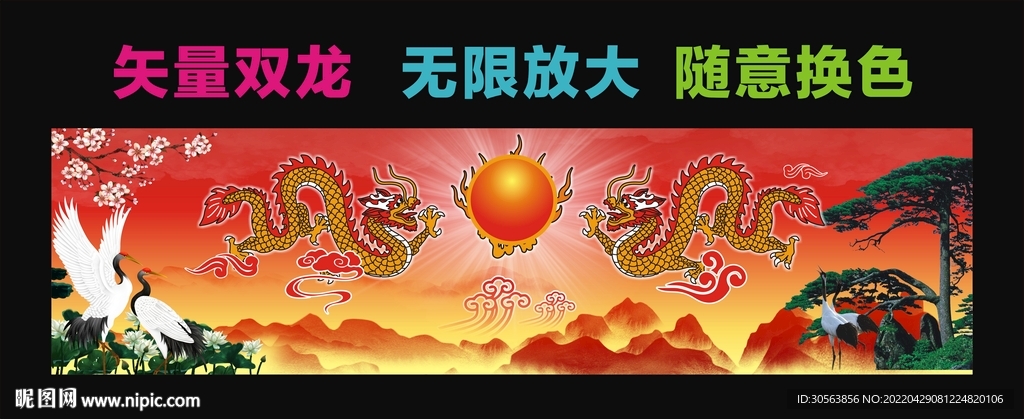 二龙戏珠背景