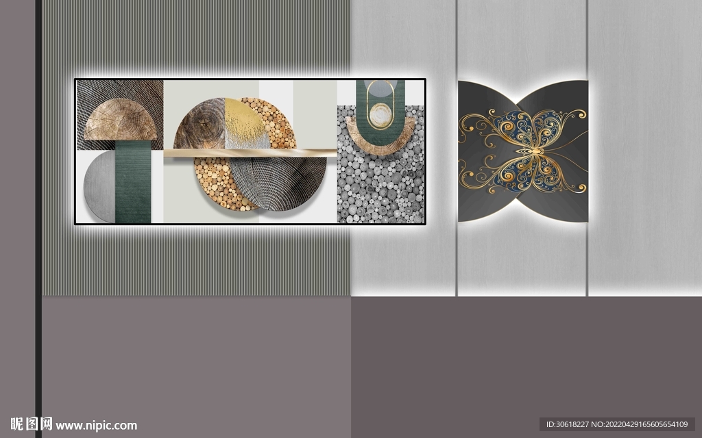 现代电视背景墙 