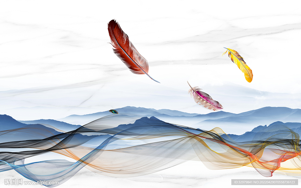 高清 高端背景山水 TIF分层