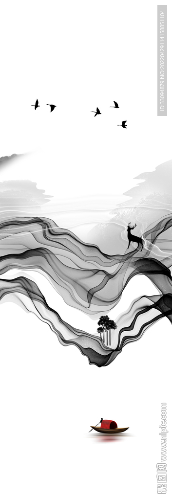 高清分层透明底平开门打印图