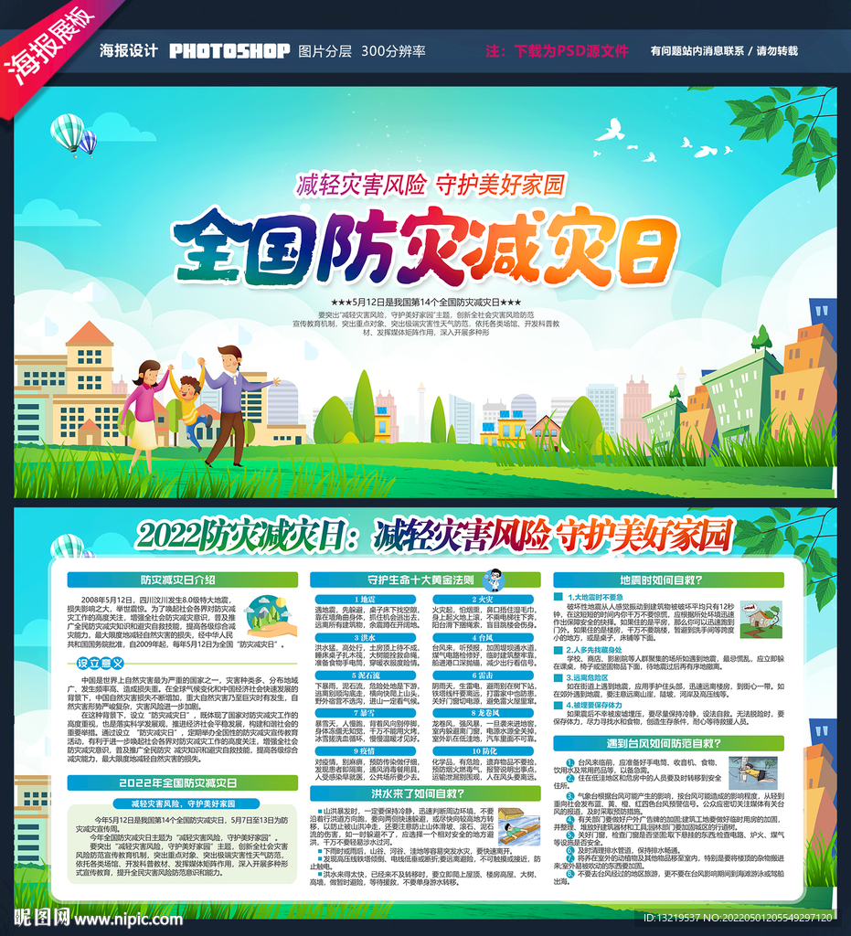 2022防灾减灾日展板