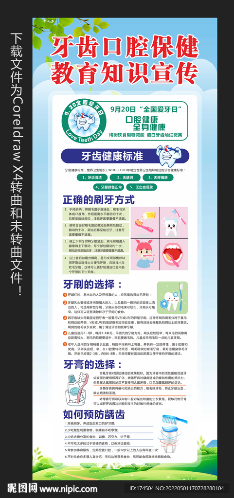 牙齿口腔保健知识展架