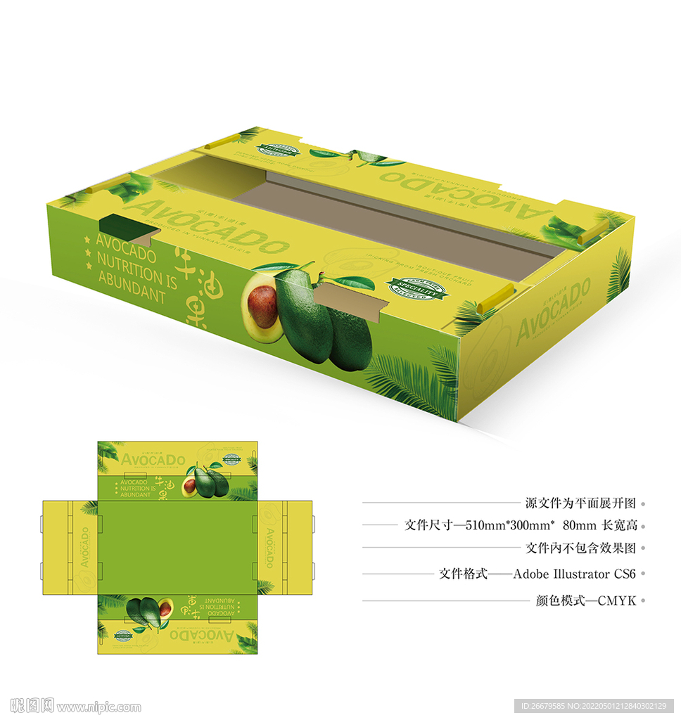 牛油果包装设计 平面图