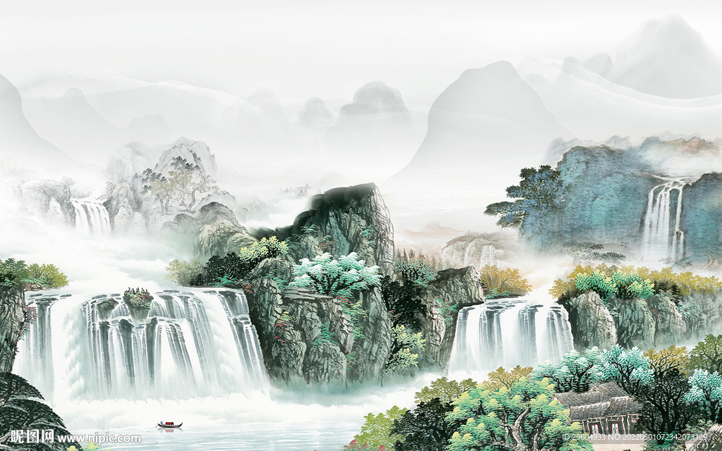 爆款高端意境山水 TIF分层