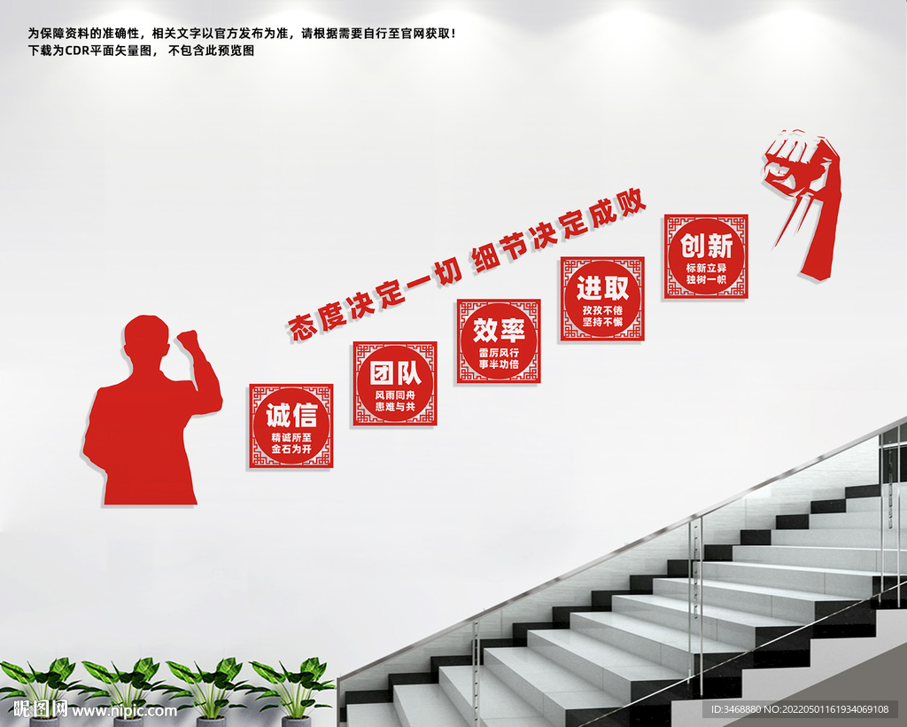 企业励志楼道文化墙