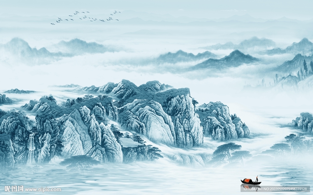 现代意境新画山水 TIF分层