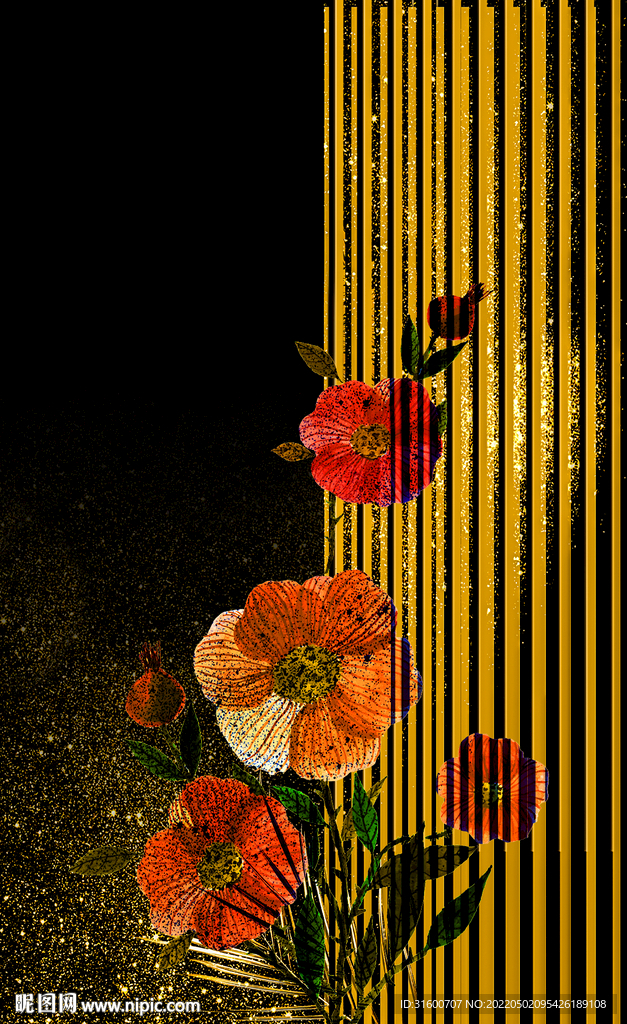 条纹定位花