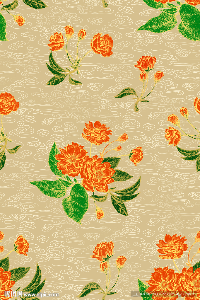 中国风复古花卉