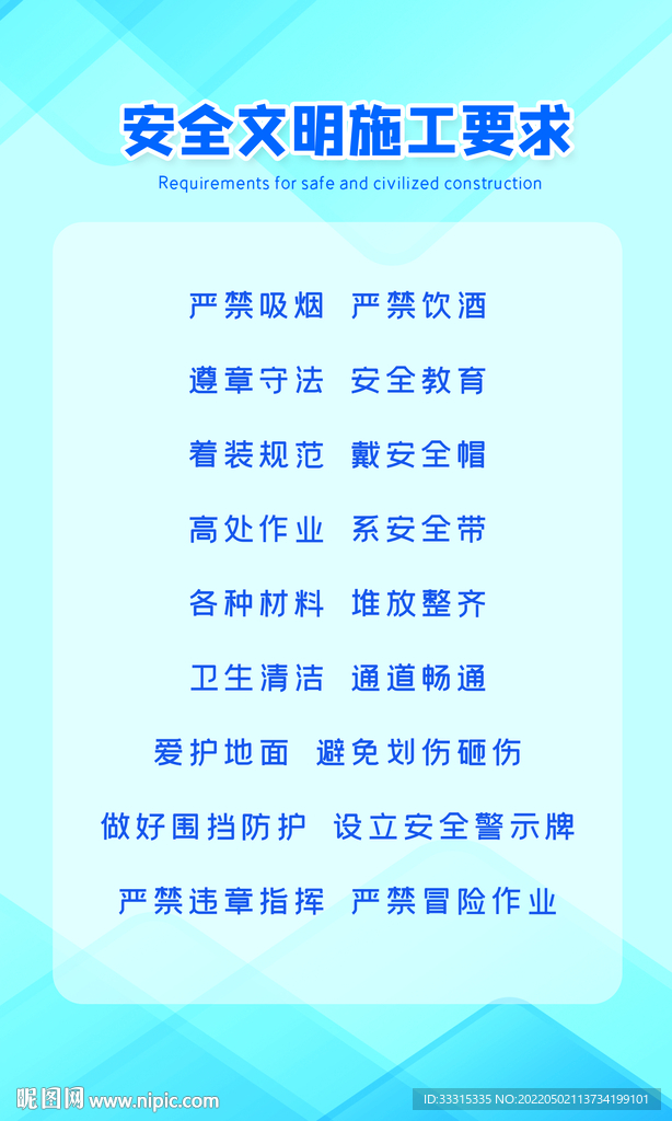 高端安全施工制度六件套挂图