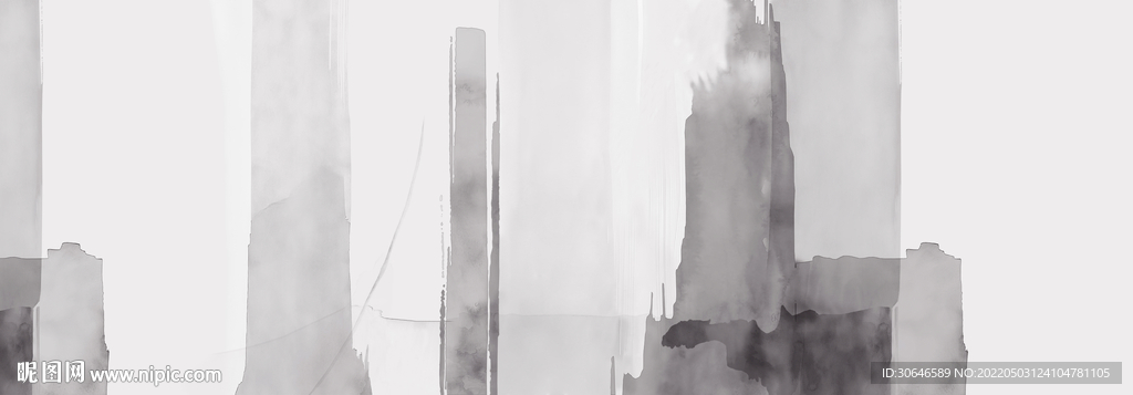 抽象泼墨山水图装饰画背景墙