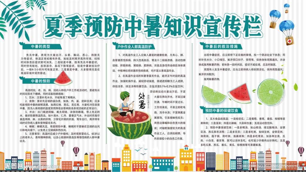 夏季预防中暑宣传栏