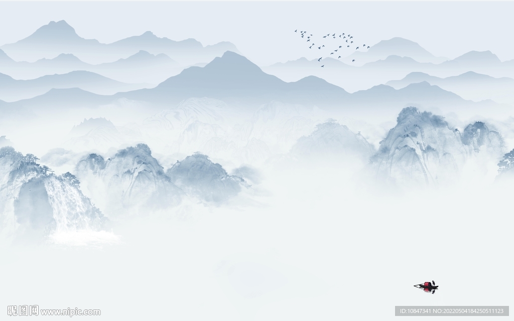 爆款意境客厅山水 TIF分层