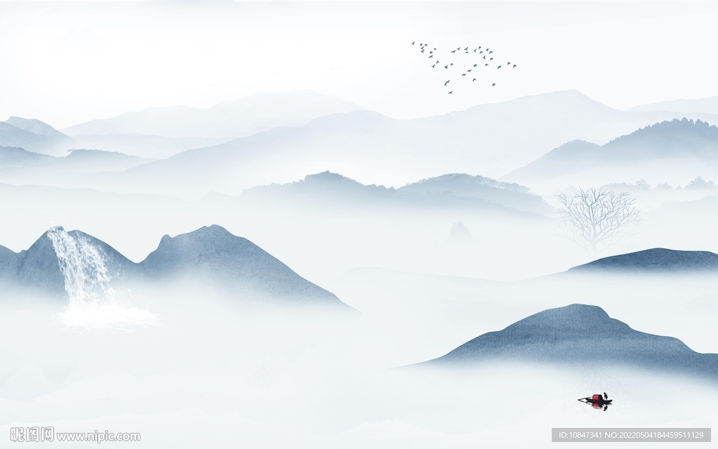 新款意境客厅山水 TIF分层