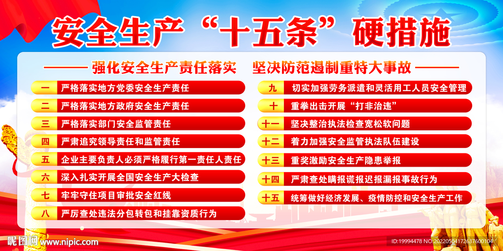 安全生产十五条措施